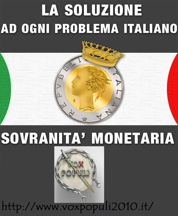 crisi, Euro, Lira, Sovranità Monetaria, Vox Populi